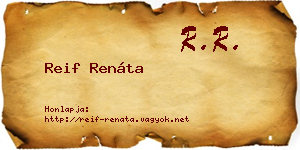 Reif Renáta névjegykártya